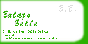 balazs belle business card